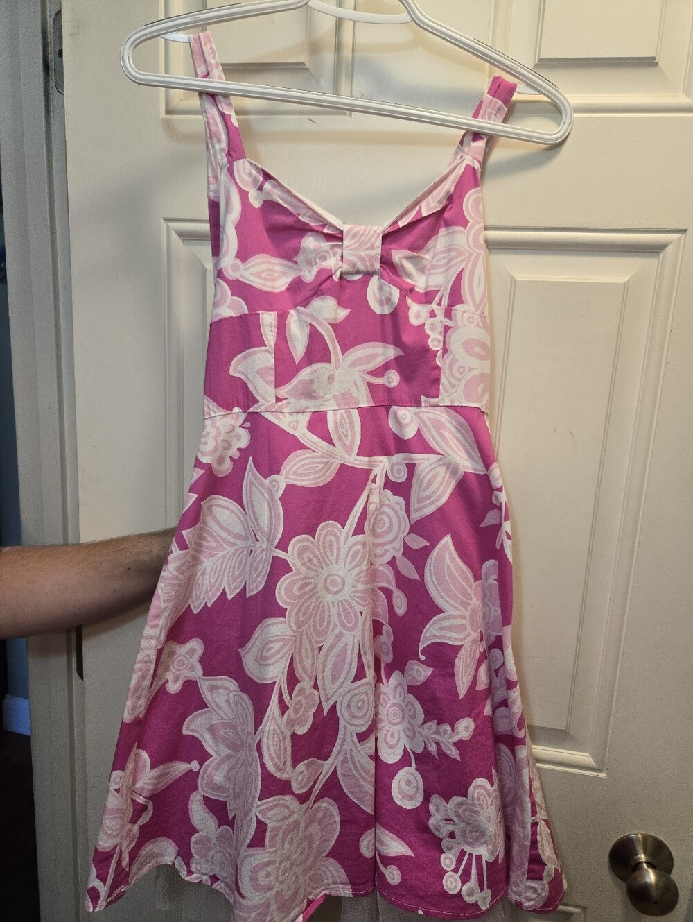 Vintage Pink Floral Babydoll Halter Dress Size Teens Small